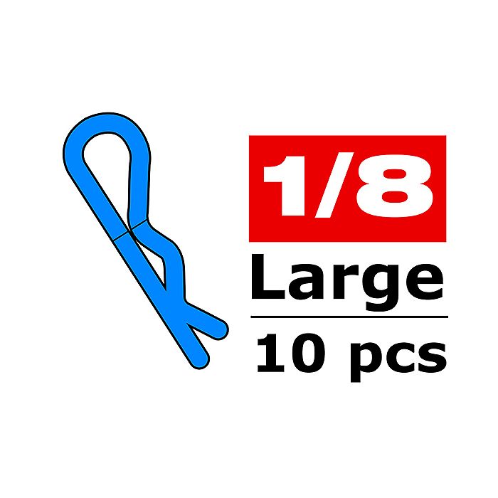 Corally Body Clips 45 Bent La Rge Blue 10 Pcs