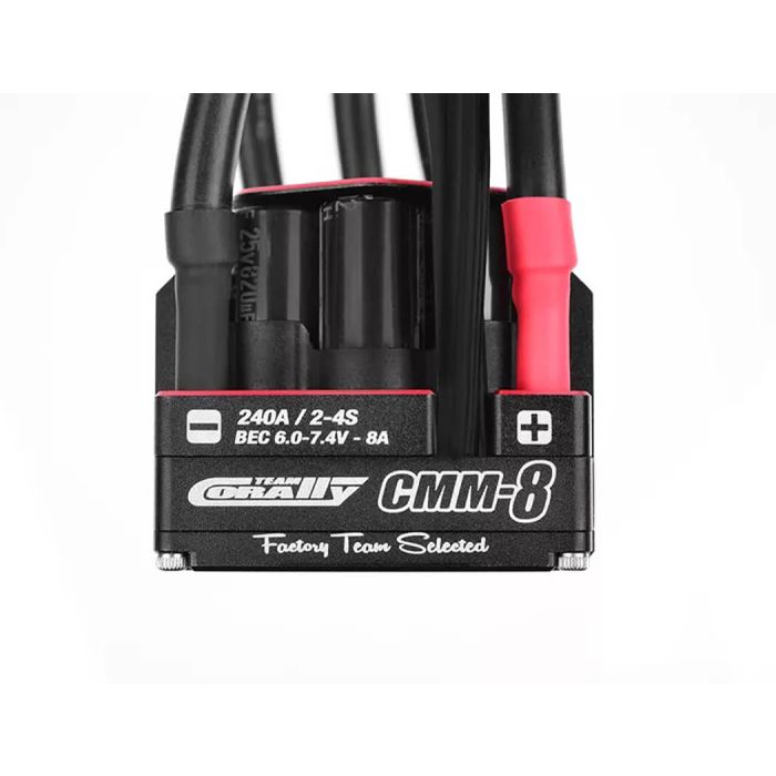Team Corally CMM-8 Racing ESC Sensored 2-4s 240A Black/Red