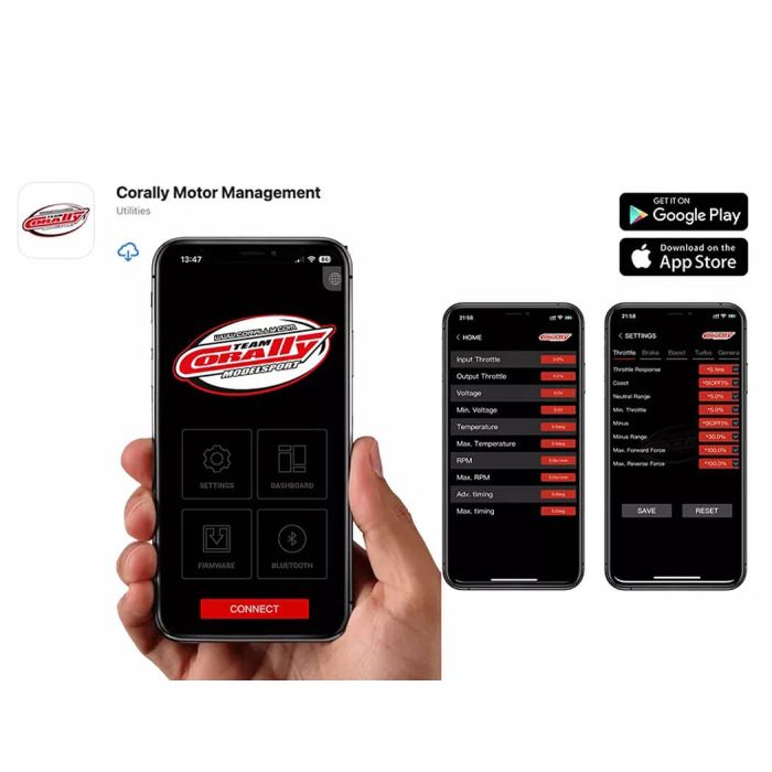 Team Corally CMM-8 Racing ESC Sensored 2-4s 240A Black/Red