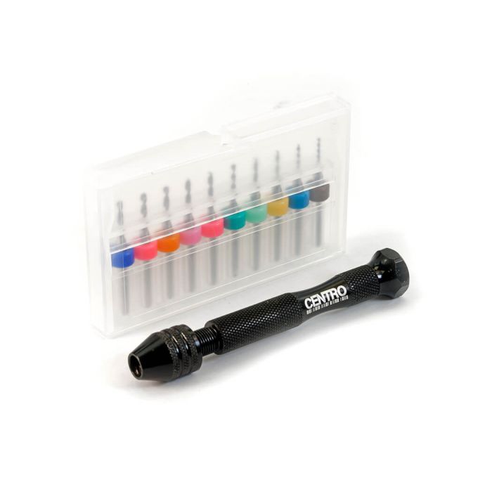 Centro Micro Hand Drill Set - Aluminium Handle w/1.1mm - 2.0mm Bits