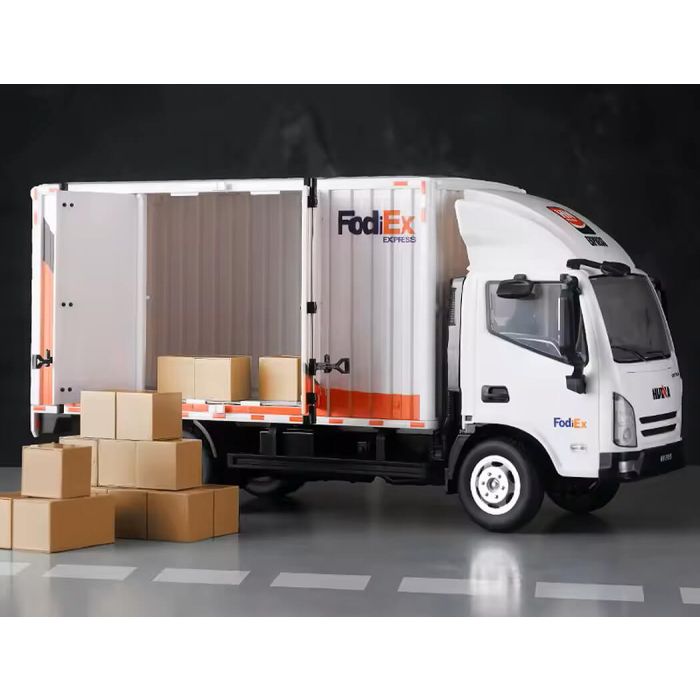 Huina 1:18 Delivery Container Truck RTR RC Luton Van w/working doors, lights & sound!