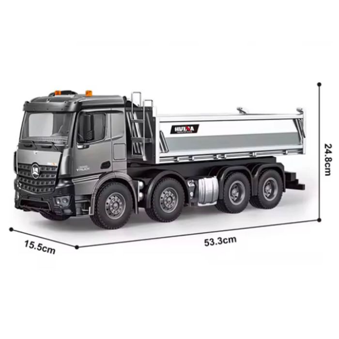 Huina RC Pro Tipper Dump Truck 13ch 8WD w/Metal Bucket, Lights, Sounds