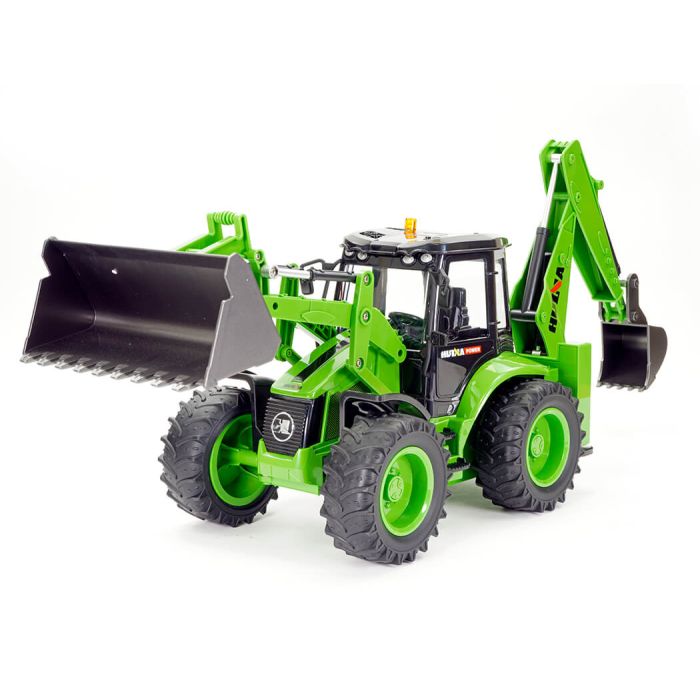 Huina 1/14 RC Backhoe Excavator Tractor w/Metal Bucket, Lights, Sound