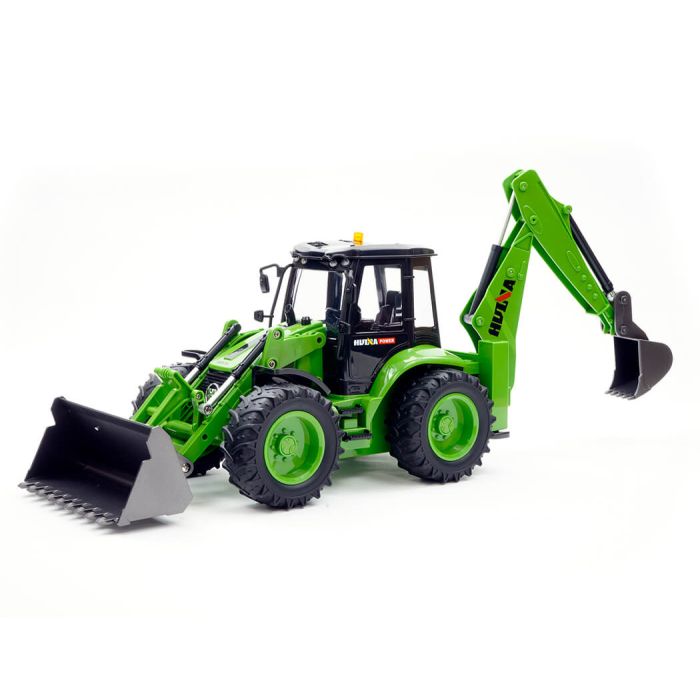 Huina 1/14 RC Backhoe Excavator Tractor w/Metal Bucket, Lights, Sound