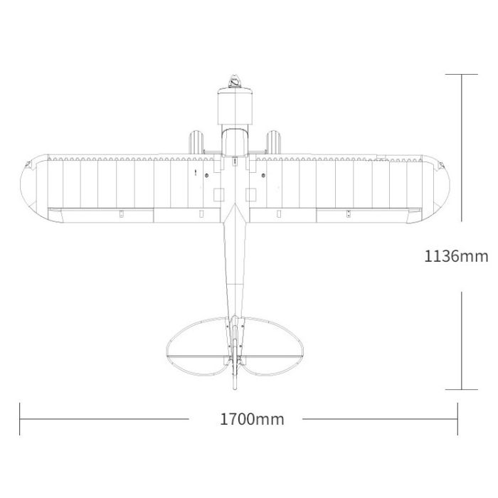 FMS PA-18 Super Cub V2 (1700mm) EP ARTF RC Plane (no Tx/Rx/Batt/Chgr) w/Floats
