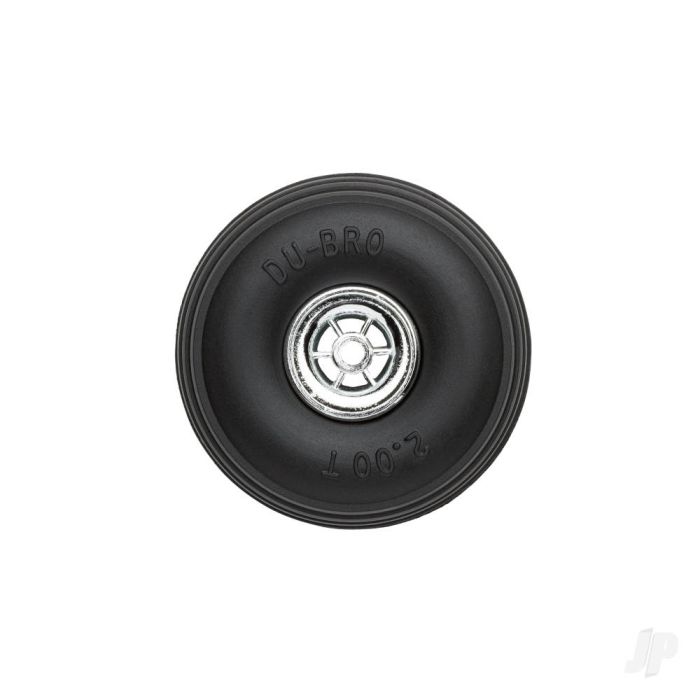 Dubro 2in Diameter Chrome Treaded Wheels (2) For RC Model Planes