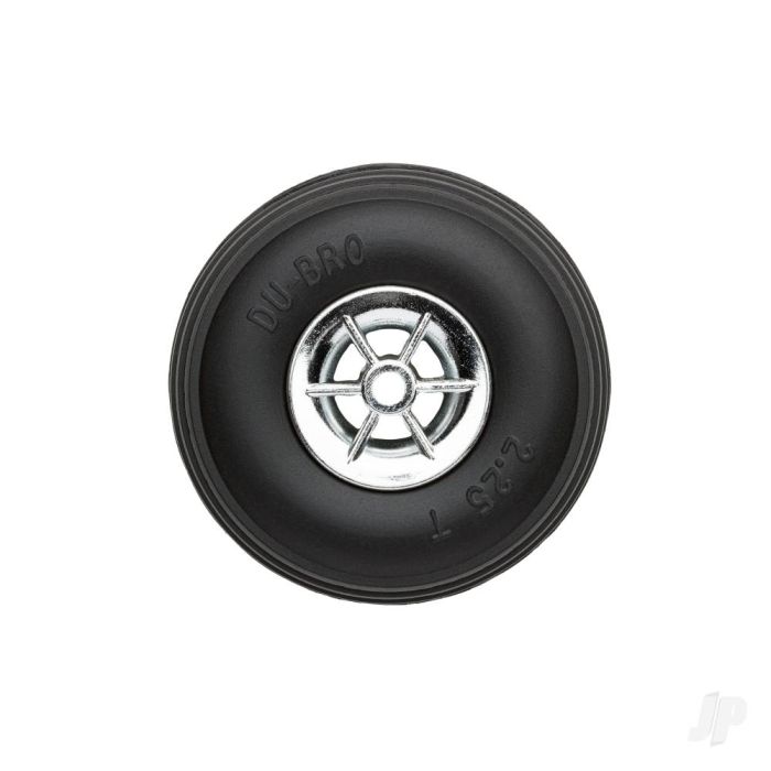 Dubro 2-1/4in Diameter Chrome Treaded Wheels (2) For RC Model Planes
