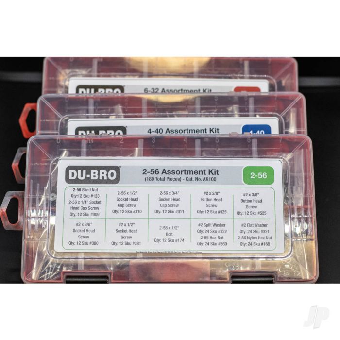 Dubro 2-56 Hardware Assortment Kit (180 piece set) For RC Model Planes