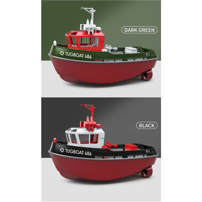 Heng Long 1/72 RTR RC Detailed Scale Tug Boat (280mm) w/ Lights - Green