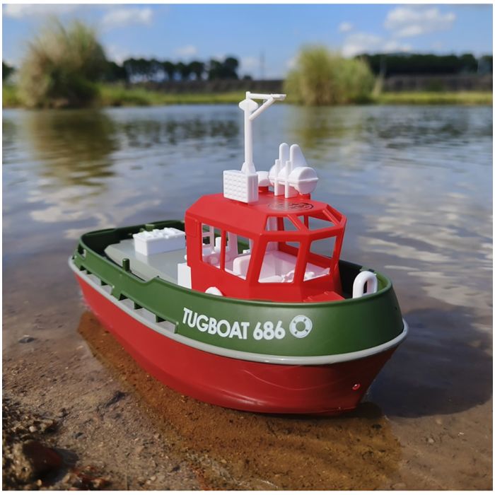Heng Long 1/72 RTR RC Detailed Scale Tug Boat (280mm) w/ Lights - Green