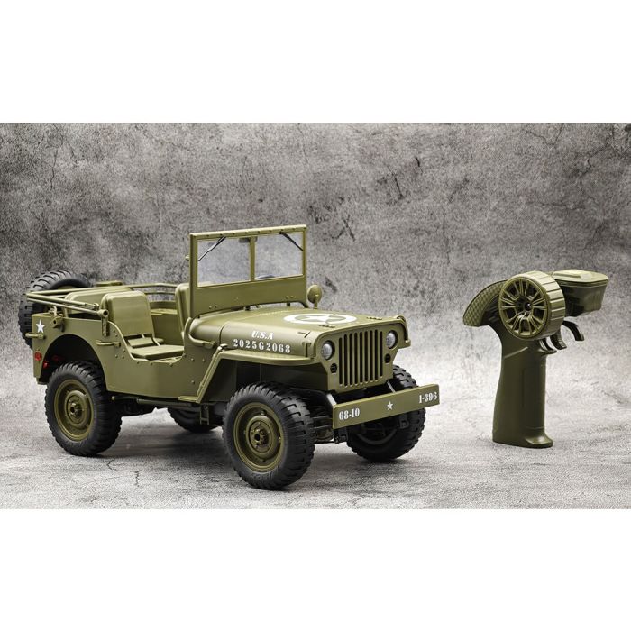 E-Zee RC 1/10 Scale Willys Jeep 4x4 RTR RC Car w/Lights & Accessories