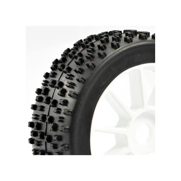 Fastrax 1/8th Buggy Maths Tyres Pre-Mounted on 10 Spoke Wheels Set of 2