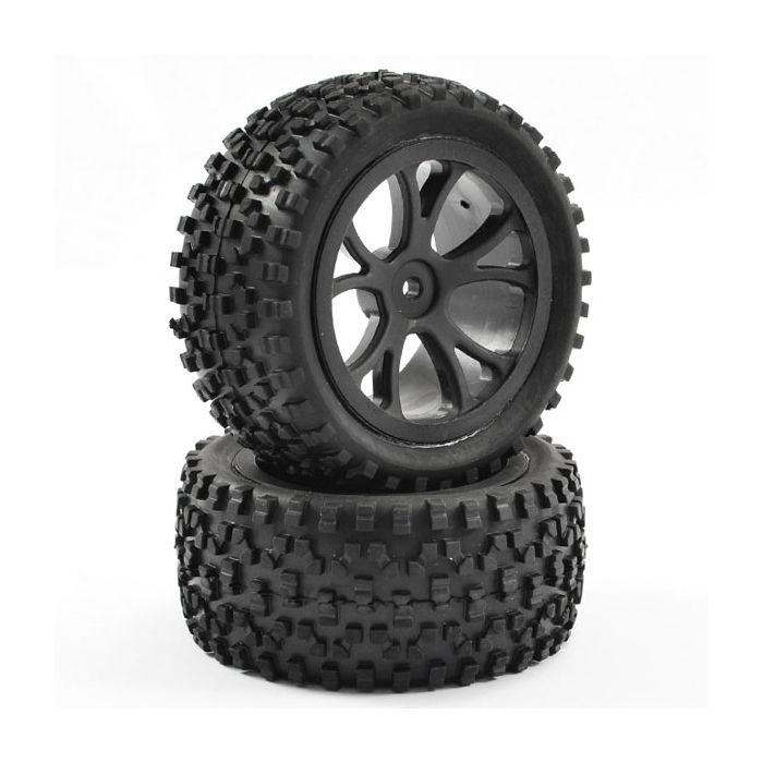 FASTRAX 1/10TH MOUNTED CUBOID BUGGY REAR TYRES 10-SPOKE