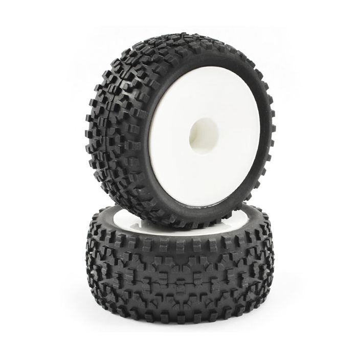 FASTRAX 1/10TH MOUNTED CUBOID BUGGY REAR TYRES DISHED