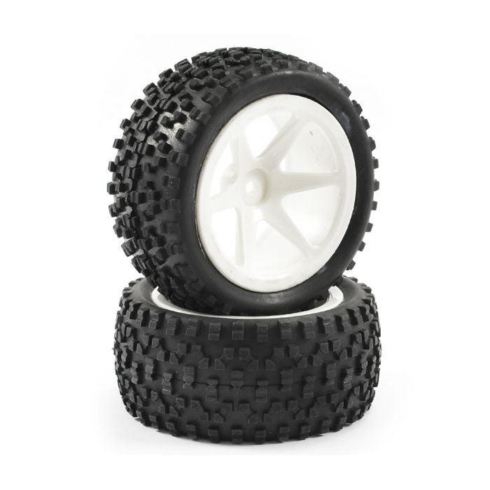 FASTRAX 1/10TH MOUNTED CUBOID BUGGY REAR TYRES 6-SPOKE