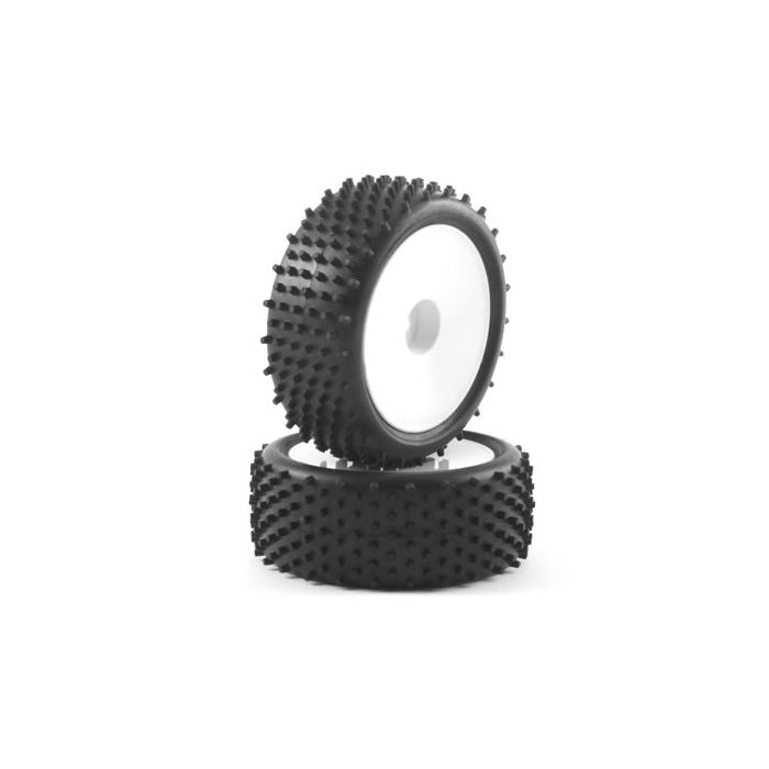 Fastrax 'Stub' 1/10th Buggy Front Tyres Pre-Mounted on Dish Wheels (2) FAST0046