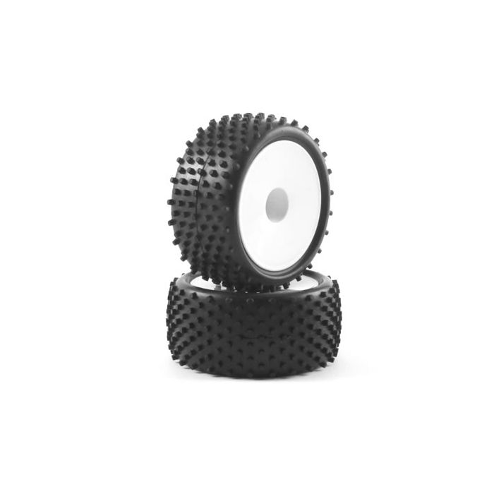 Fastrax 'Stub' 1/10th Buggy Rear Tyres Pre-Mounted on Dish Wheels (2) FAST0047