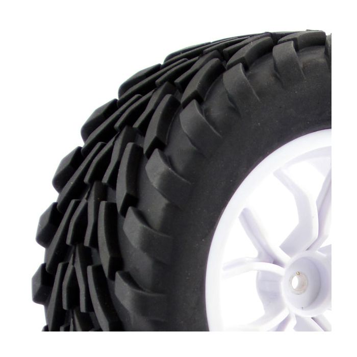 FASTRAX 1/10 MEGA-V TRUCK TYRE MOUNTED ON 12-SPOKE (12mm HEX)