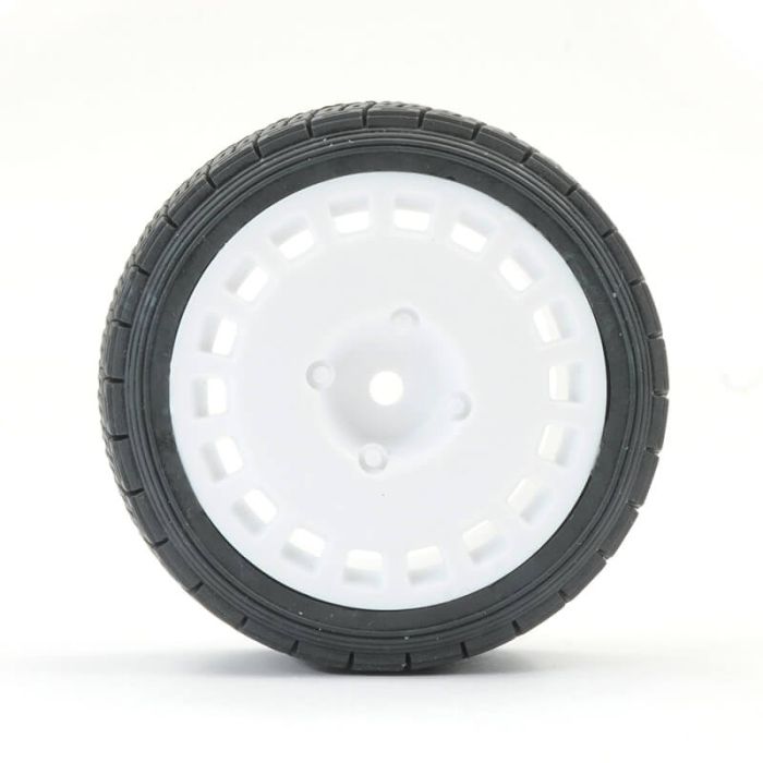 Fastrax 1/10th Rally Angle Tyre/Wheel Set White (4)