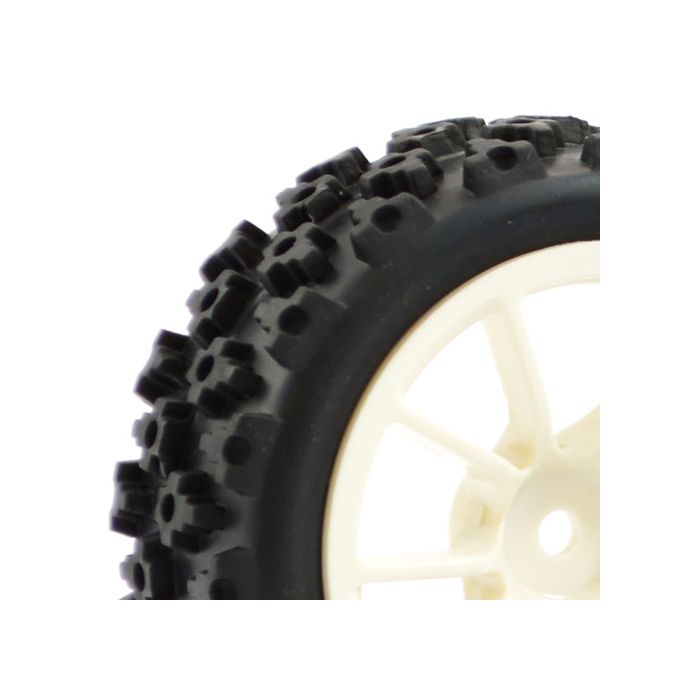 FASTRAX 1/10 STREET/RALLY TYRE 10SP WHITE WHEEL