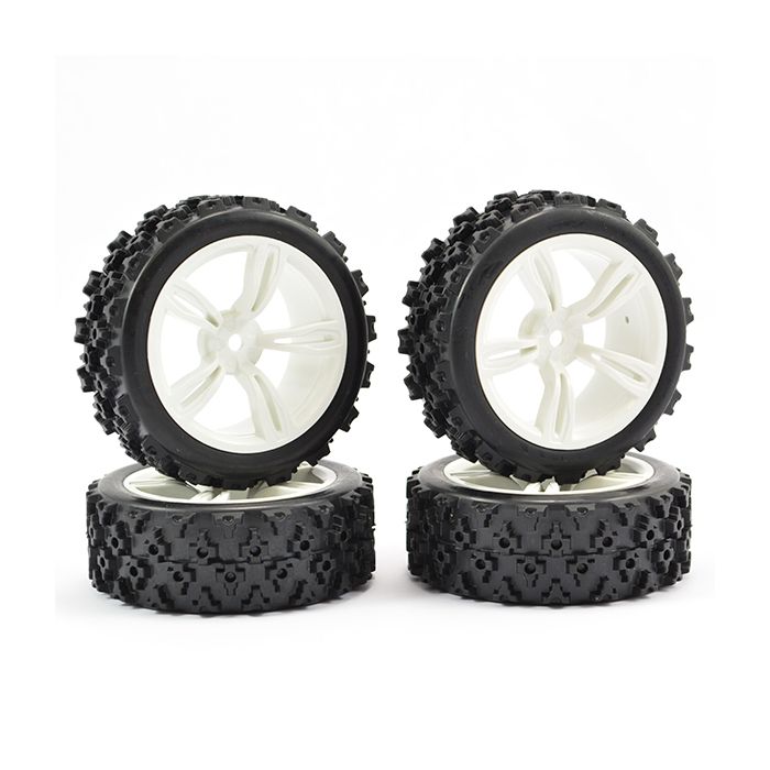 FASTRAX 1/10TH TOURING WHEEL/RALLY BLOCK 5-SPOKE WHITE (4)