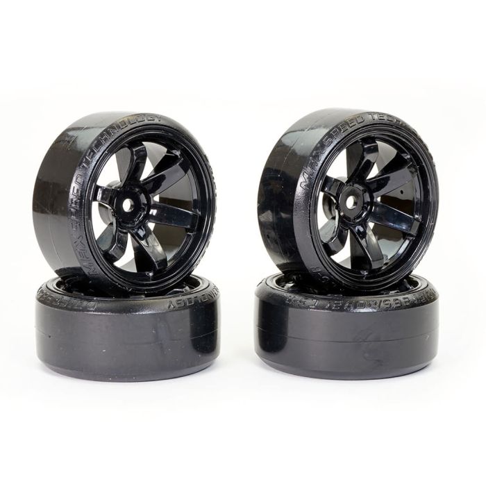 Fastrax 1/10 Street/Drift Tyre 6-Spoke Wheel (6mm Offset) - Black