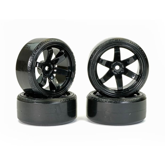 Fastrax 1/10 Street/Drift Tyre 6-Spoke Wheel (6mm Offset) - Black