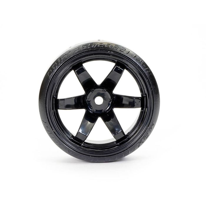 Fastrax 1/10 Street/Drift Tyre 6-Spoke Wheel (6mm Offset) - Black