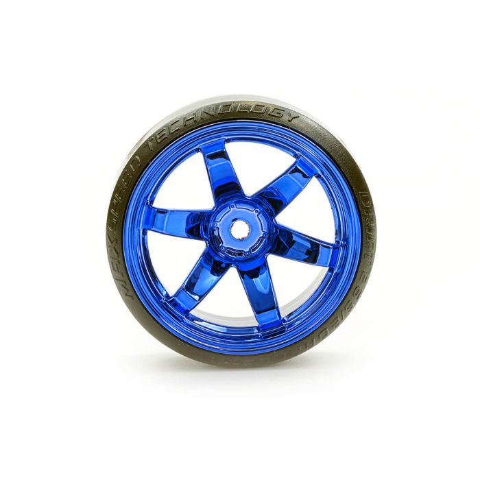 Fastrax 1/10 Street/Drift Tyre 6-Spoke Wheel (6mm Offset) - Blue Chrome