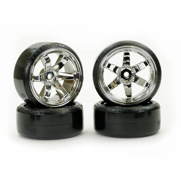 Fastrax 1/10 Street/Drift Tyre 6-Spoke Wheel (6mm Offset) - Chrome