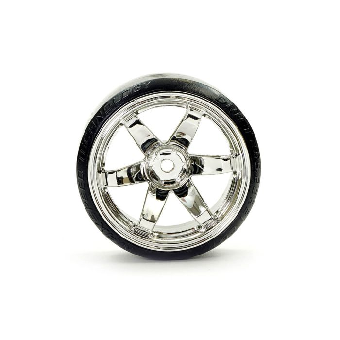 Fastrax 1/10 Street/Drift Tyre 6-Spoke Wheel (6mm Offset) - Chrome