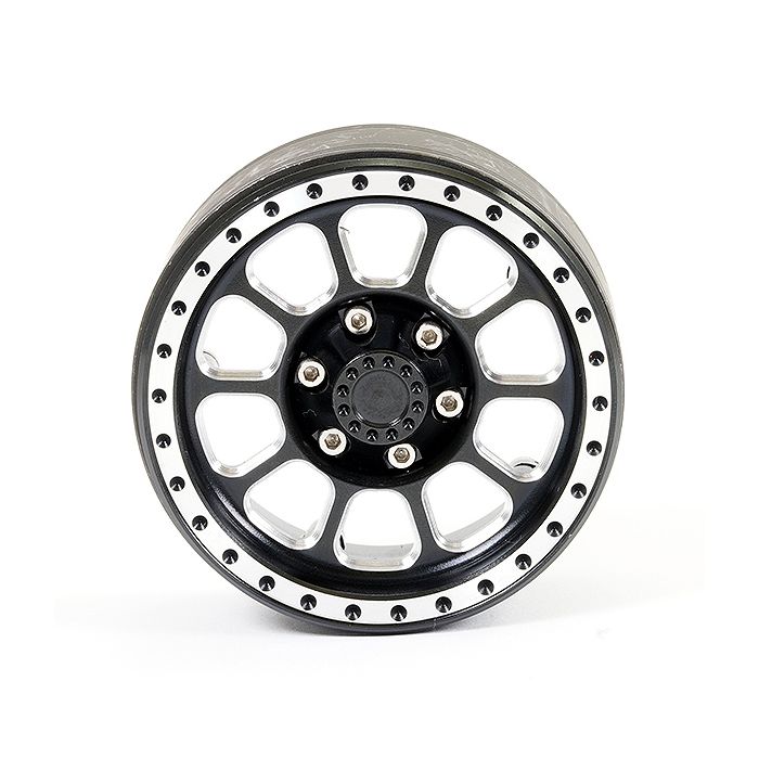 Fastrax Aluminum Beadlock Ten 1.9" Wheels - Black (2pc)