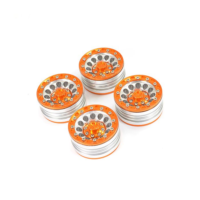 Fastrax Aluminum Beadlock 1.9" Wheels - Orange (4pc)