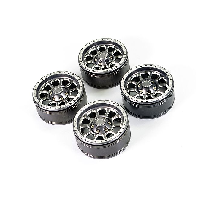 Fastrax Aluminum Beadlock Ten 1.9" Wheels - Titanium (4pc)