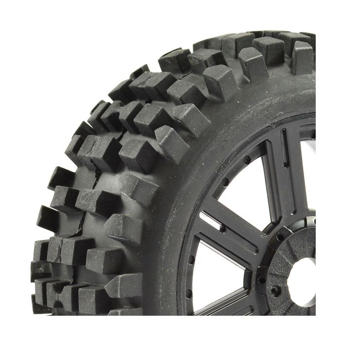 FASTRAX 1:8 ROCK BLOCK MOUNTED ON 8-SPOKE BLACK (PR)