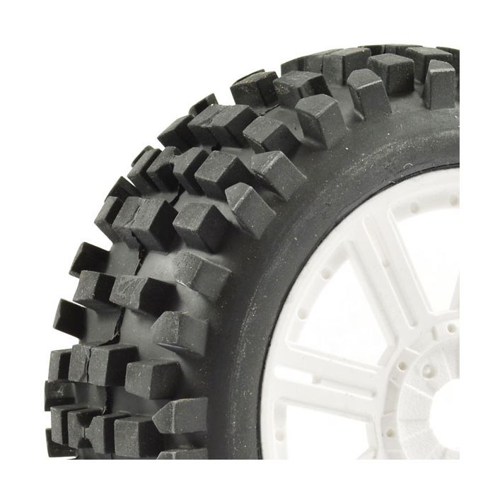 FASTRAX 1:8 ROCK BLOCK MOUNTED ON 8-SPOKE WHITE (PR)