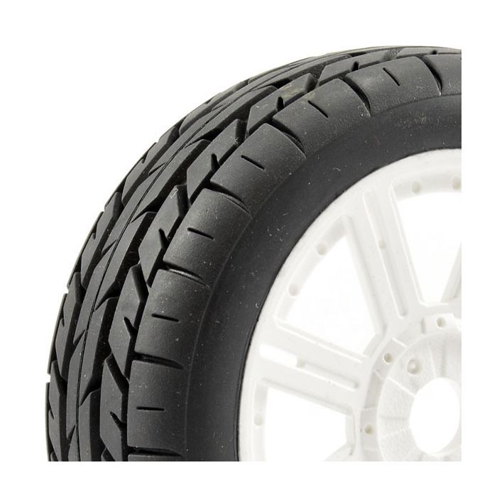 FASTRAX 1:8 EAGLE TREAD MOUNTED ON 8-SPOKE WHITE (PR)