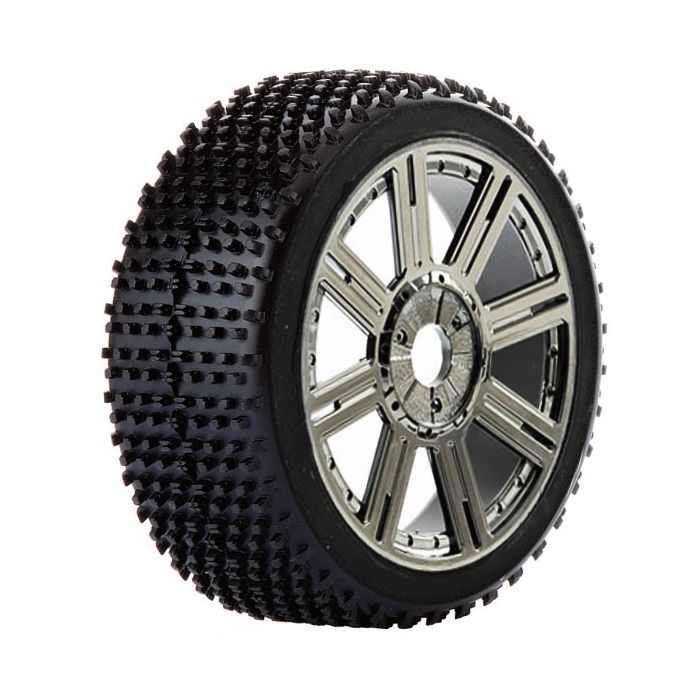 FASTRAX 1:8 CUBOID MOUNTED ON 8-SPOKE BLACK CHROME (PR)