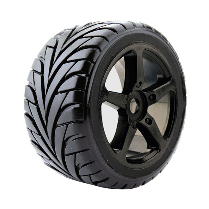 FASTRAX 1:8 TRUGGY EAGLE MTD 5-SPOKE BK CHROME 0 OFFSET(PR)