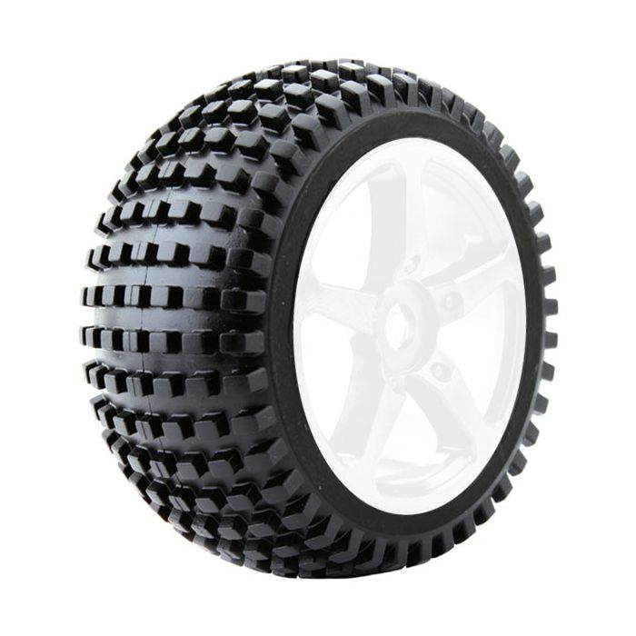 FASTRAX 1:8 TRUGGY ROCK MTD ON 5-SPOKE WHITE 0 OFFSET(PR)