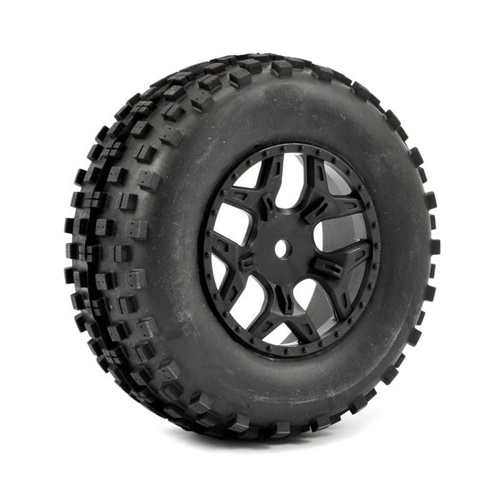 FASTRAX 1:10 SC ROCK BLOCK MTD 5-SPOKE BLACK (SLASH FR)