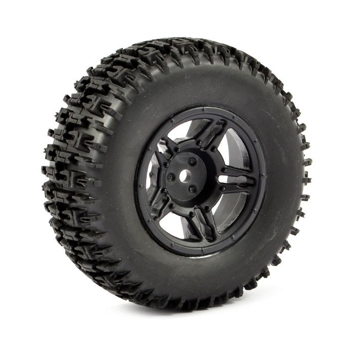FASTRAX 1:10 SC JIGSAW MOUNTED 5-SPOKE BLACK (SLASH FR) (PR)