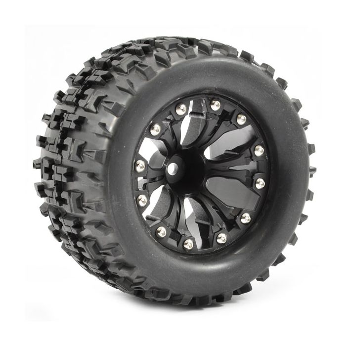FASTRAX 1:10 MT JIGSAW MOUNTED 6-SPOKE BLACK 0 OFFSET (PR)