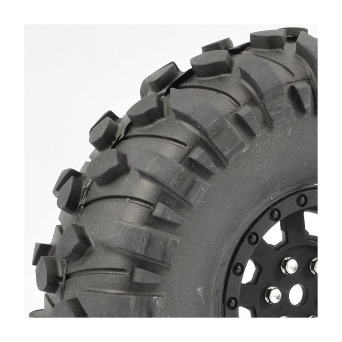 FASTRAX 1:10 CRAWLER BOXER 1.9 MOUNTED SCALE WHEEL BLACK