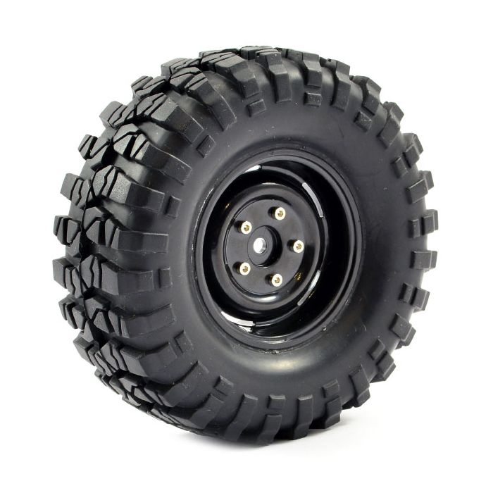 FASTRAX 1:10 CRAWLER SAWBLOCK 1.9 SCALE STEEL WHEEL 108MM BLACK (2)