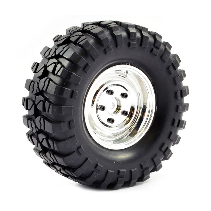 FASTRAX 1:10 CRAWLER SAWBLOCK 1.9 SCALE STEEL WHEEL 108MM (CHROME)