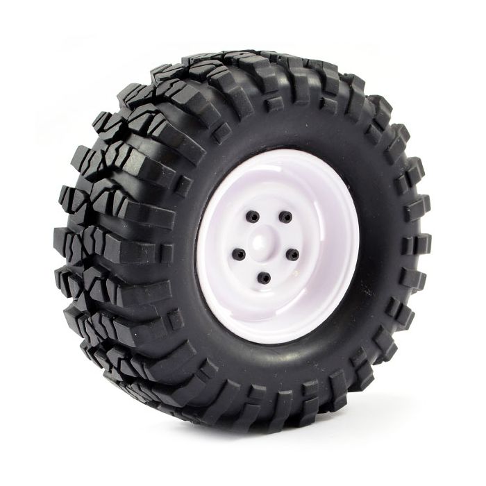 FASTRAX 1:10 CRAWLER SAWBLOCK 1.9 SCALE STEEL WHEEL 108MM (WHITE)