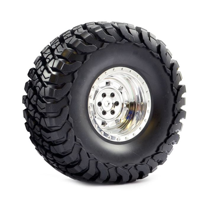FASTRAX 1:10 CRAWLER GRANITE 2.2 SCALE WHEEL 140MM TYRE (CHROME)