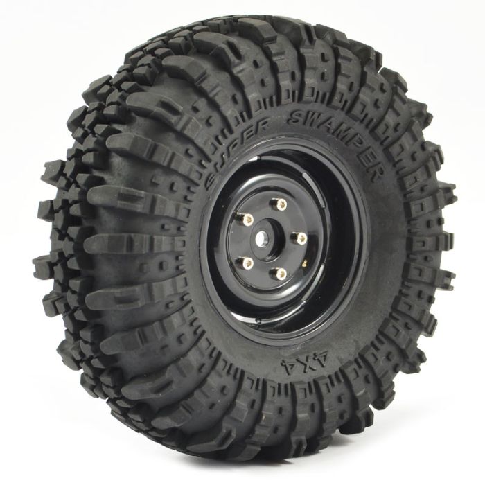 FASTRAX 1:10 CRAWLER SWAMPER 1.9 SCALE WHEEL 118MM TYRE (BLACK)