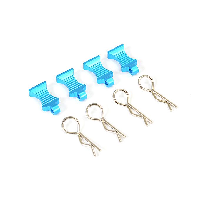 Fastrax Pro Aluminium Easypull Tabs & Bodyclips (4pc) - Blue